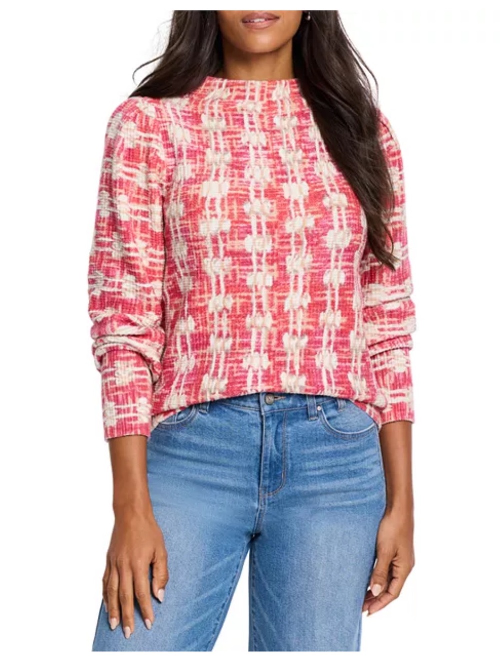 NIC+ZOE Waffle Stitch Stamp Sweater Size Medium